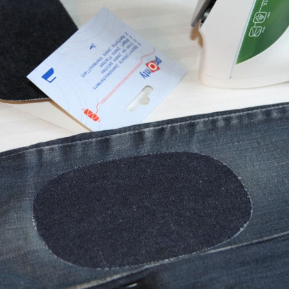Reparasjonslapper til jeans, 2-pakning Mørkeblå 15x10 cm