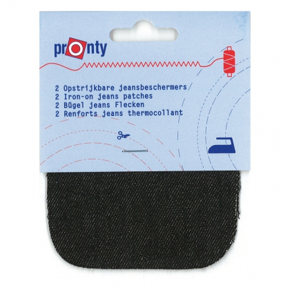 Reparasjonslapper til jeans, 2-pakning Svart 15x10 cm