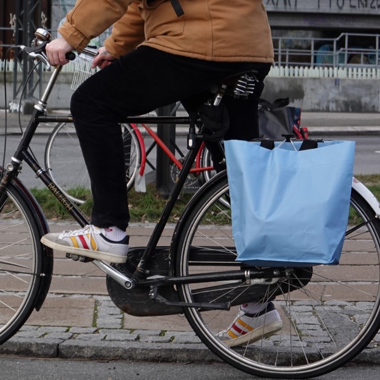 Shoppingveske til sykkelen, Blå Plast