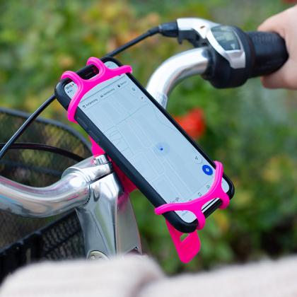 Mobilholder til sykkel & barnevogn, Rosa