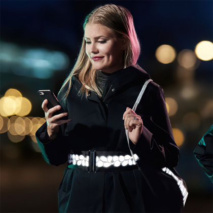 Refleksbelte, Tyttebær svart L-XL