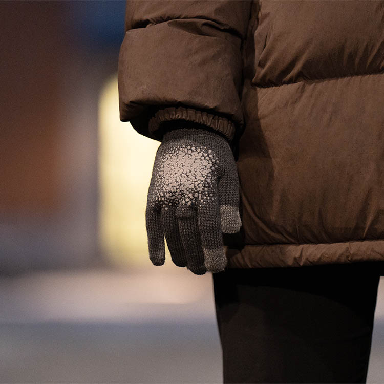 Reflekterende fingervanter med touch, Large Grå