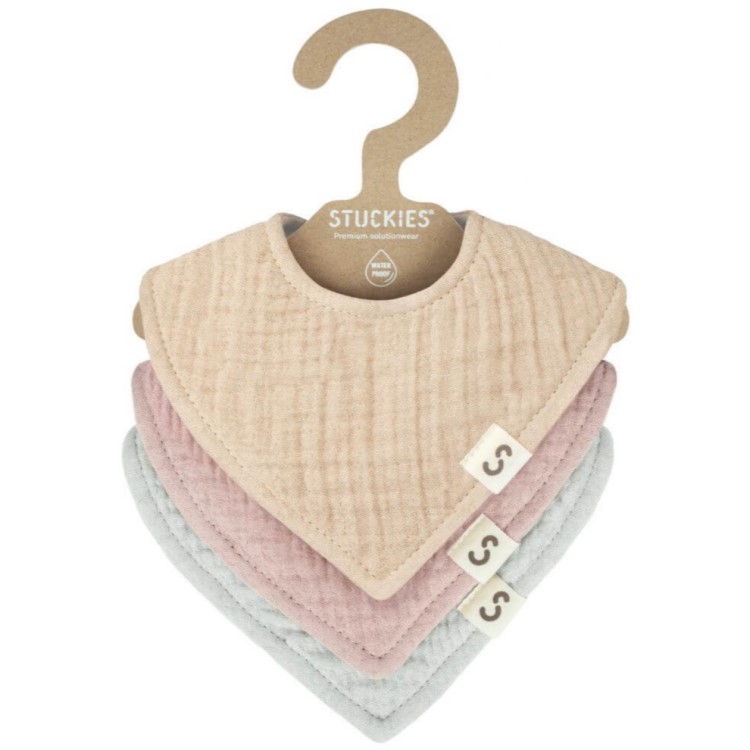 Vanntette smekker, Beige/Rosa/Grå, 3 stk.