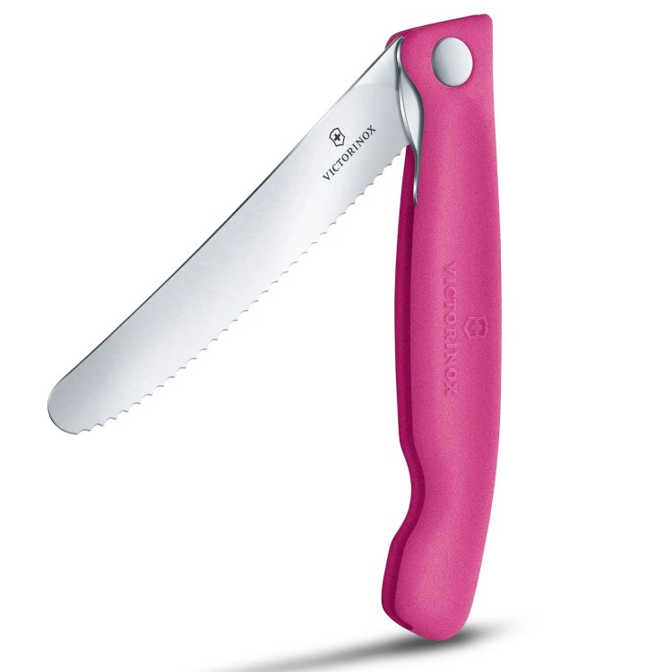 Sammenleggbar kniv med tagget blad, Rosa