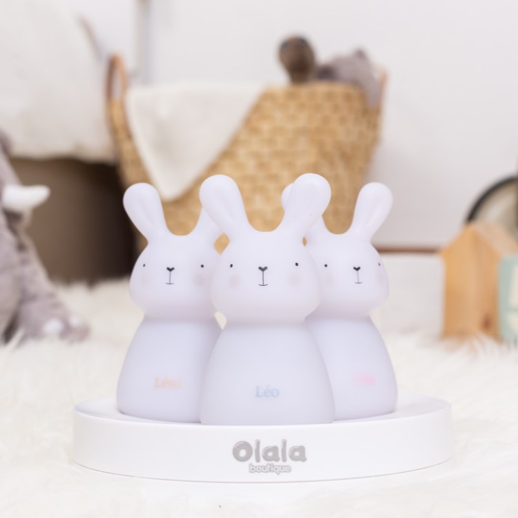 Små nattlamper 3 stk., Kanin Hvit