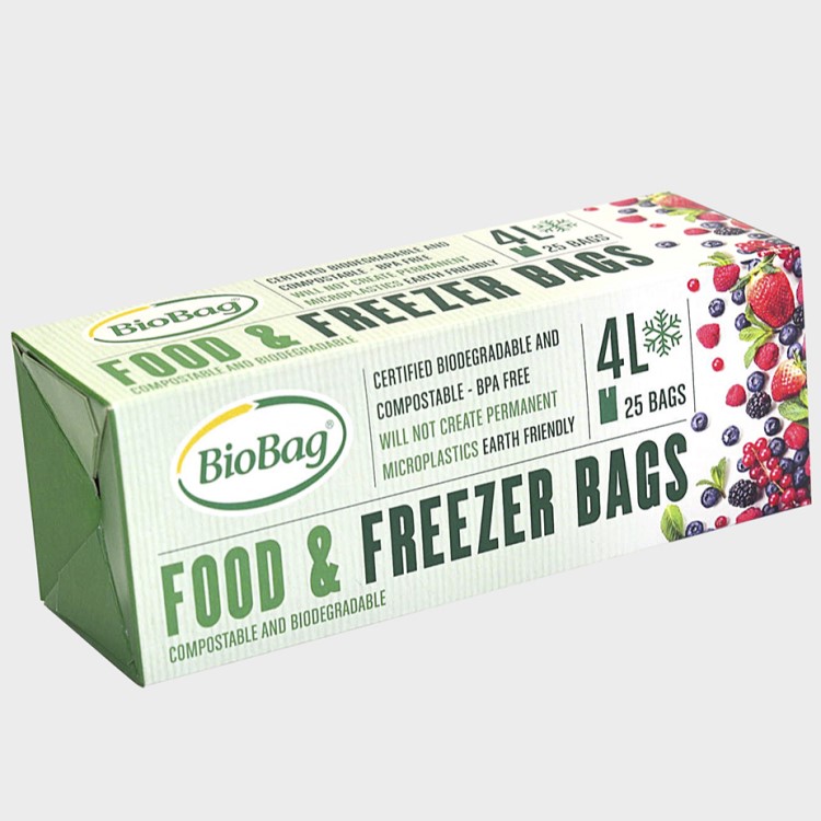 Nedbrytbare fryseposer BioBag, 4 liter, 25 stk.