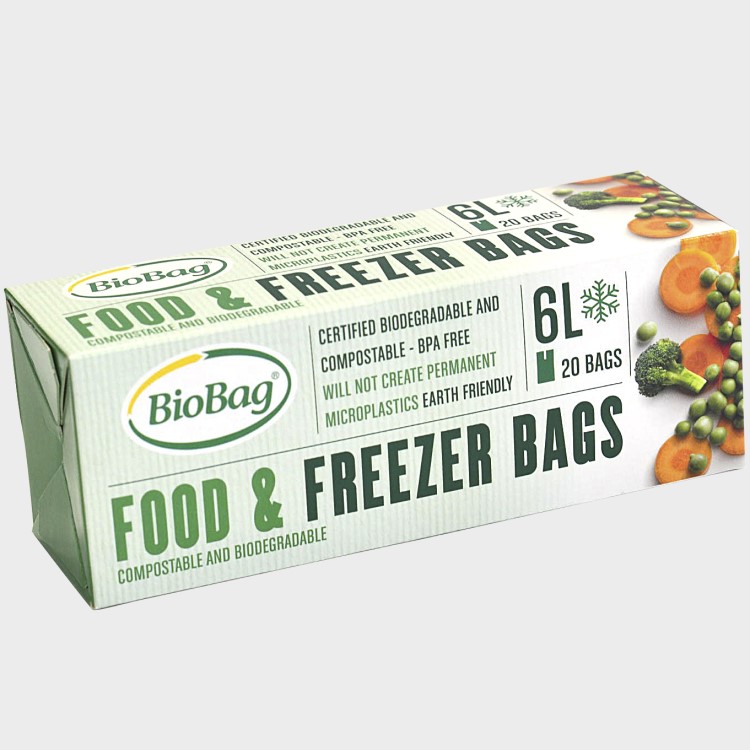 Nedbrytbare fryseposer BioBag, 6 liter, 20 stk.