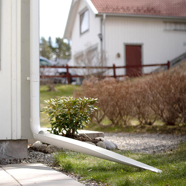 Skinne til takrenne Mr. Flowout, Hvit