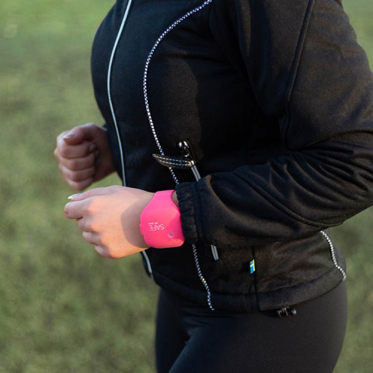 Overfallsalarm justerbart armbånd, Rosa