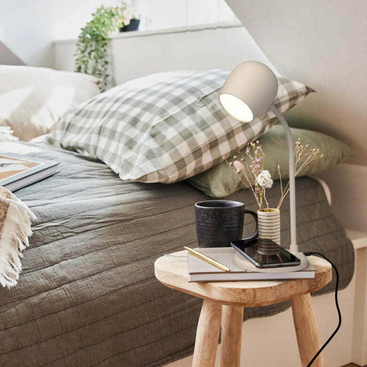 Skrivebordslampe 3-i-1 Kreafunk, Beige