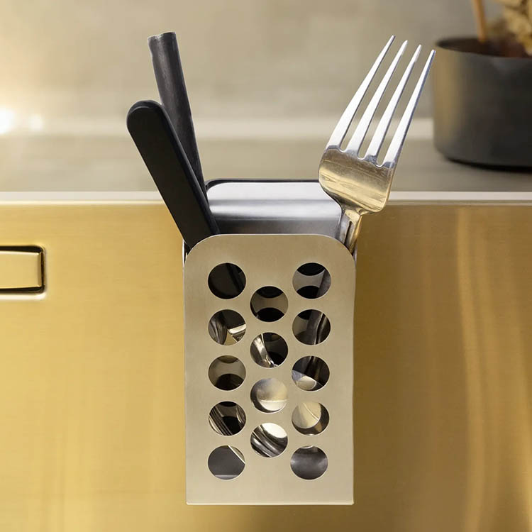 Bestikkholder til vask, Happy Sinks, Rustfritt sølv