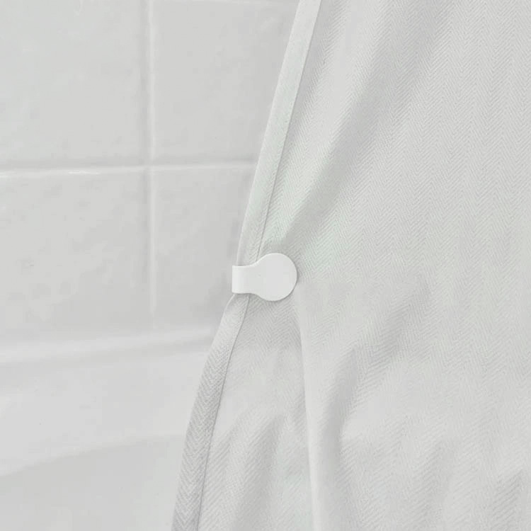 Magnetisk dusjforhengholder, 4 stk. - Hvit