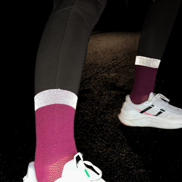 Løpesokker med refleks, Rosa 42-45
