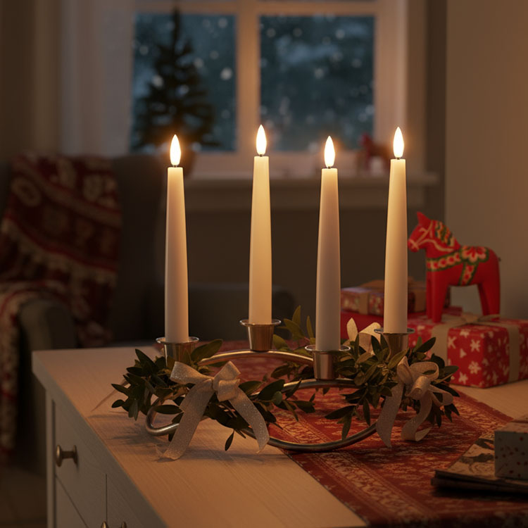 Stearinlys med fjernkontroll, 4 stk.