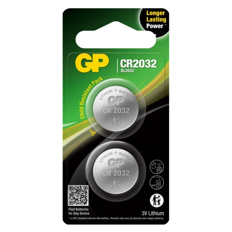 CR2032-batteri 2-pakning