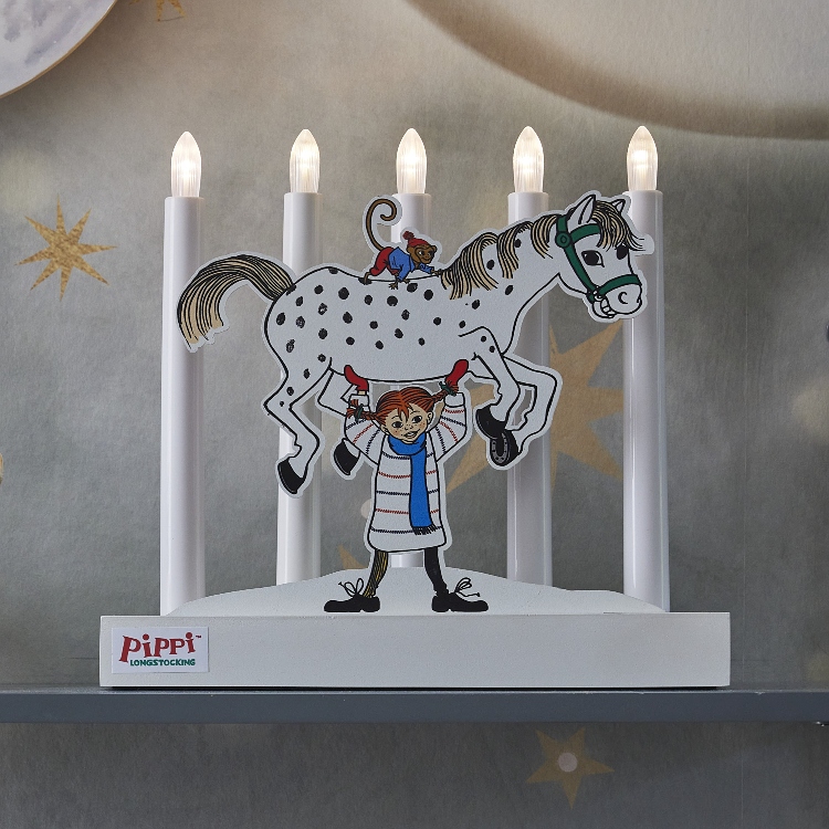 Batteridrevet Pippi-adventslysestake