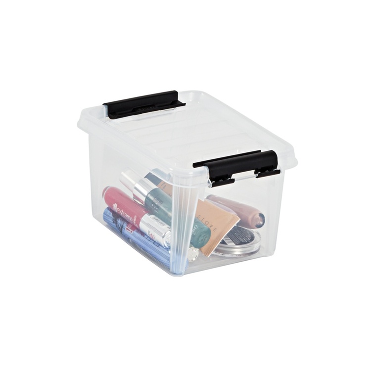 Oppbevaringsboks med lokk 15L, SmartStore, Klar/svart