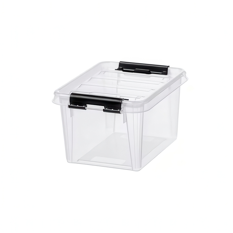 Oppbevaringsboks med lokk 15L, SmartStore, Klar/svart