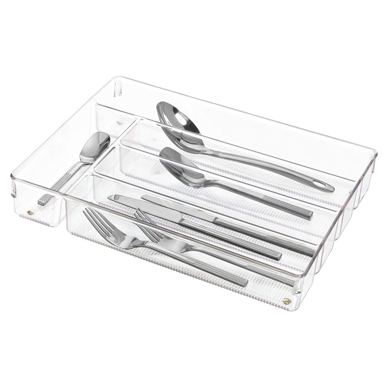 Transparent bestikkskuff med 5 rom