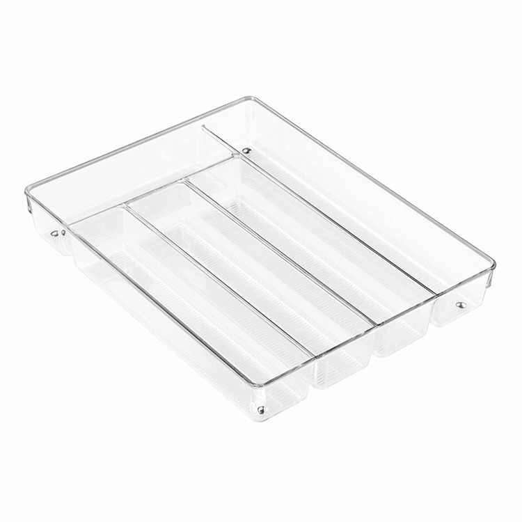 Transparent bestikkskuff med 5 rom
