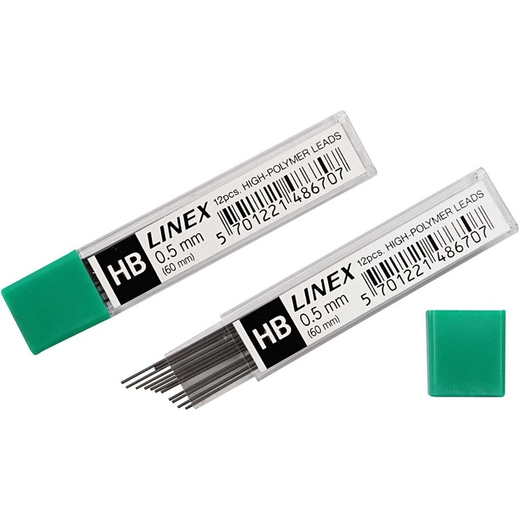 Blyantstifter, LINEX HB 0,5 mm, Grå