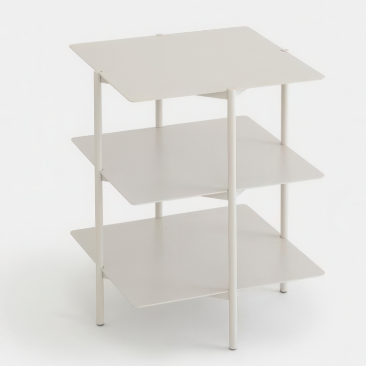 Bord med oppbevaring, metall, UMBRA TIER SIDE TABLE, 42 x 42 x H 54 cm, grått