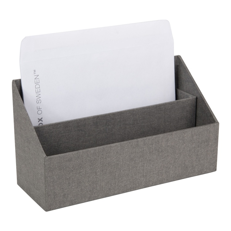 Brevholder, Canvas Laminat, GEORGE, 25,5 x 10 x H14,5 cm, Grå