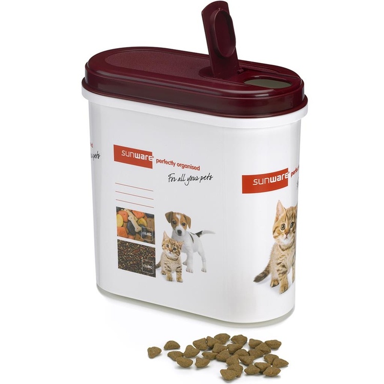 Oppbevaringsboks for hunde- og kattemat 2,2L