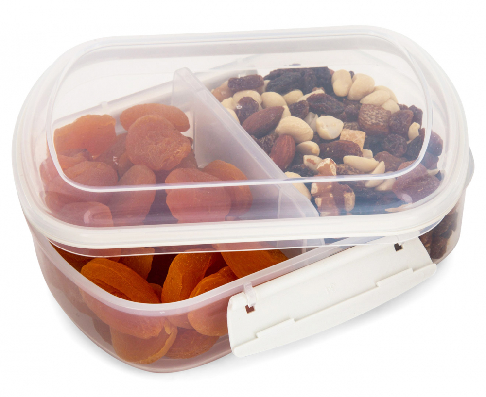 Todelt oppbevaringsboks 0,63L, Sistema, Transparent