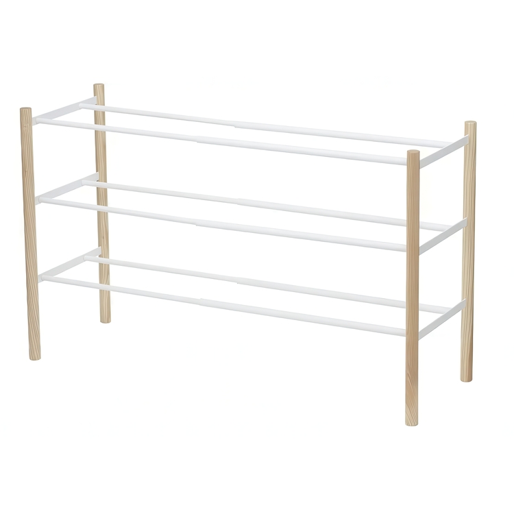 Uttrekkbar skohylle i tre og metall, 41-70 cm, Yamazaki