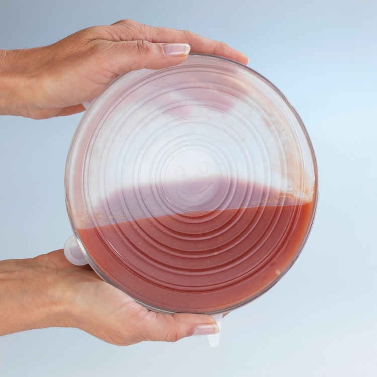 Silikonlokksett for mat med 6 deler, Transparent