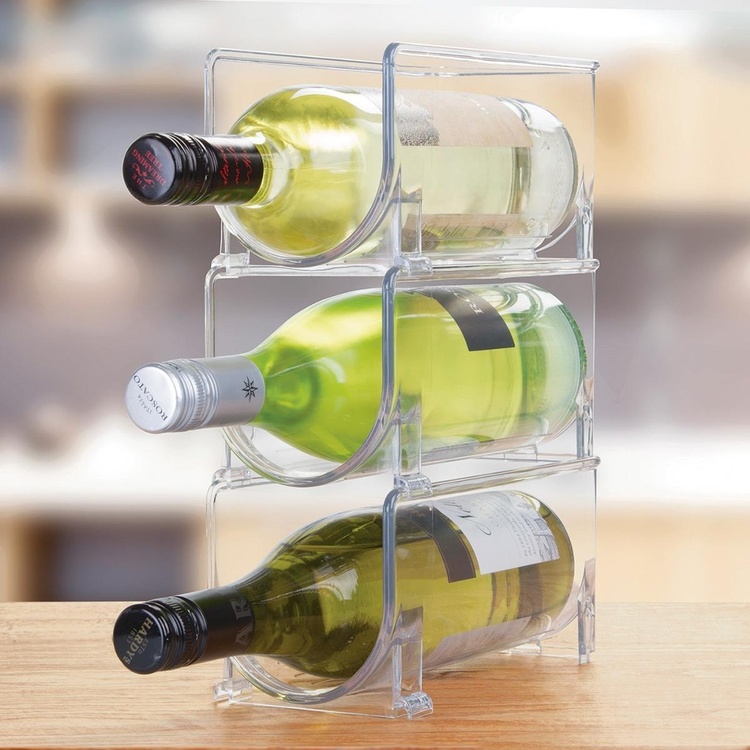 Flaskestativ, stablebart, RPET WINE & DRINK RACK, 10 x 20 x H 10 cm, transparent