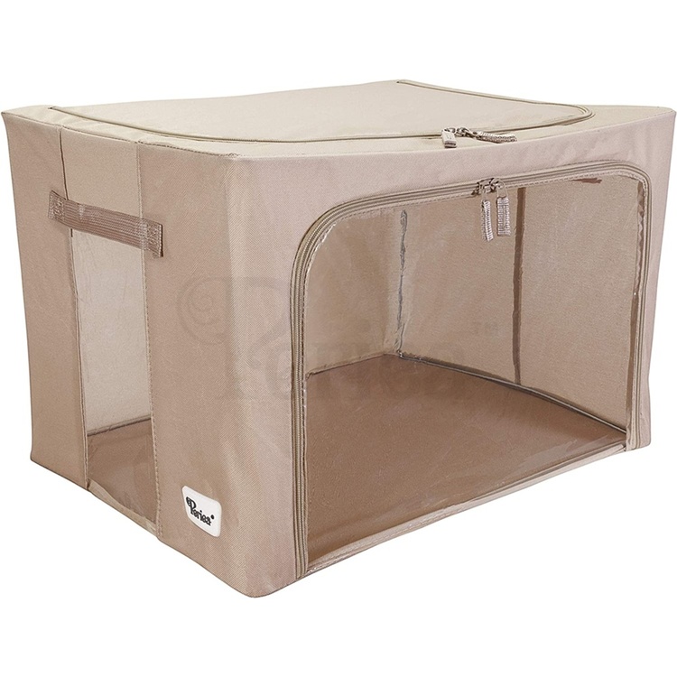 Myk oppbevaringsboks med vindu 77L, Beige