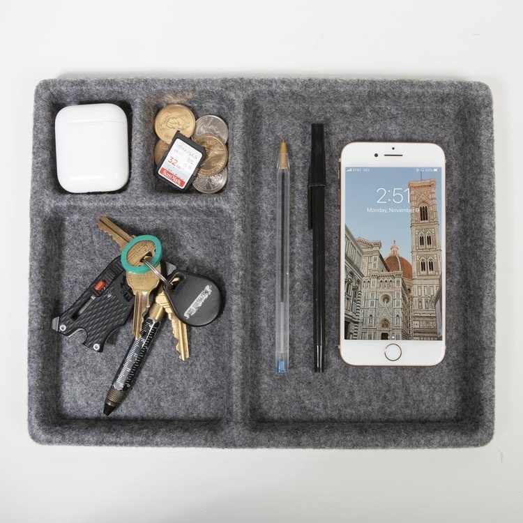 Oppbevaringsbrett i filt, 28,6x20x2 cm
