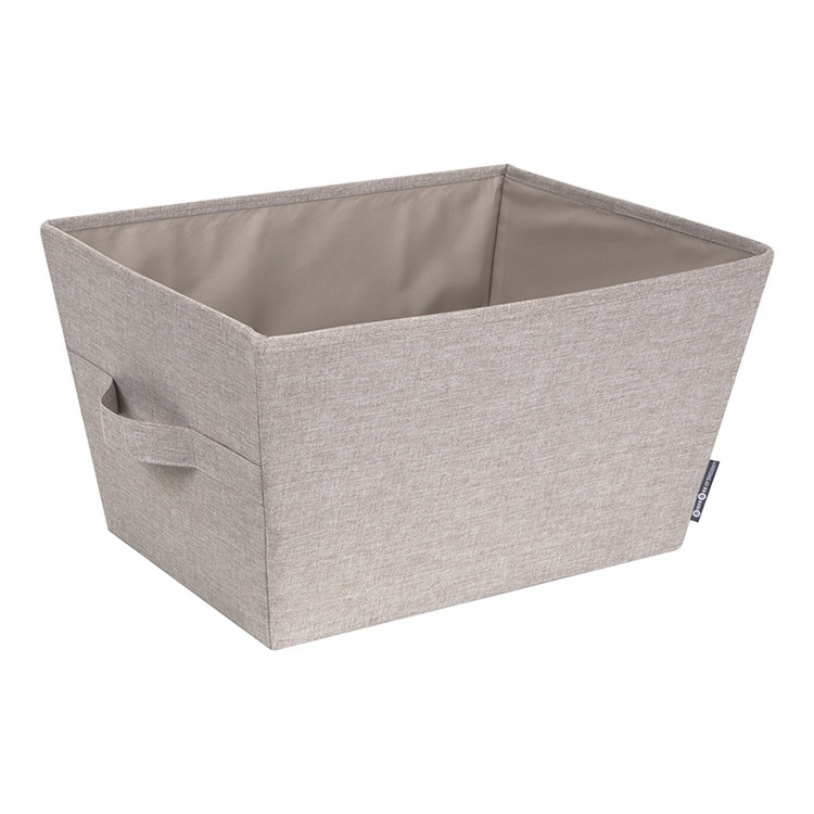 Stor oppbevaringskurv i stoff, Bigso, Beige
