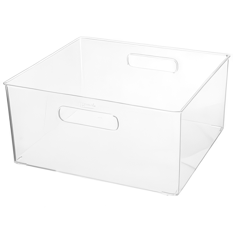 Oppbevaringsboks i klar plast, SELENA LARGE STORAGE BASKET, 31 x 31 x H 15 cm, Klar