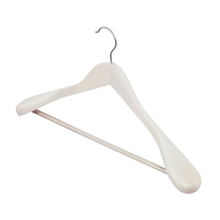 Hvit dressbøyle i tre, 45 cm