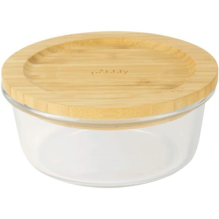 Glassbolle med bambulokk 0,62 L, Pebbly