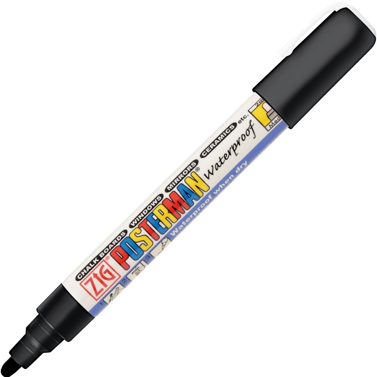 Tavlepenn 2 mm, Zig, svart