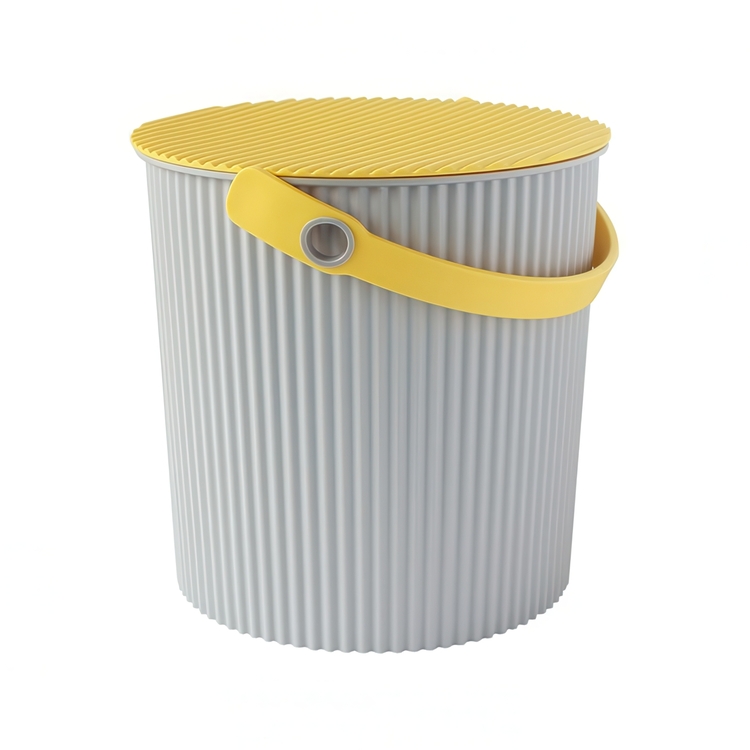 Bøtte med lokk 20L, Omnioutil, Grå/Gul