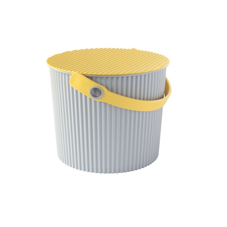 Bøtte med lokk 8L, Omnioutil, Grå/Gul
