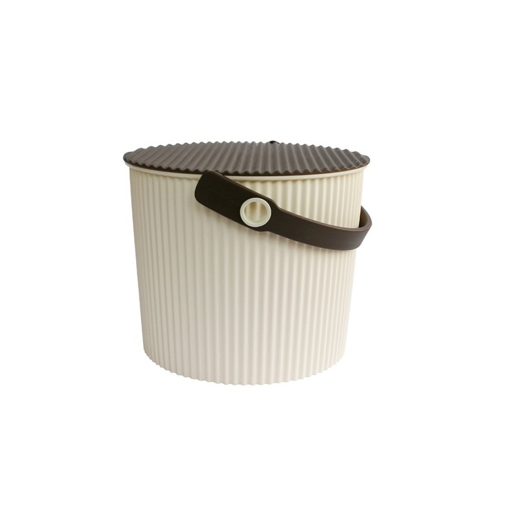 Bøtte med lokk 10L, Omnioutil, Beige/Brun