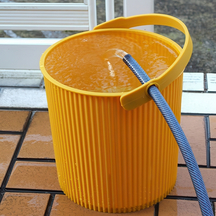 Bøtte med lokk 10L, Omnioutil, Sennepsgul