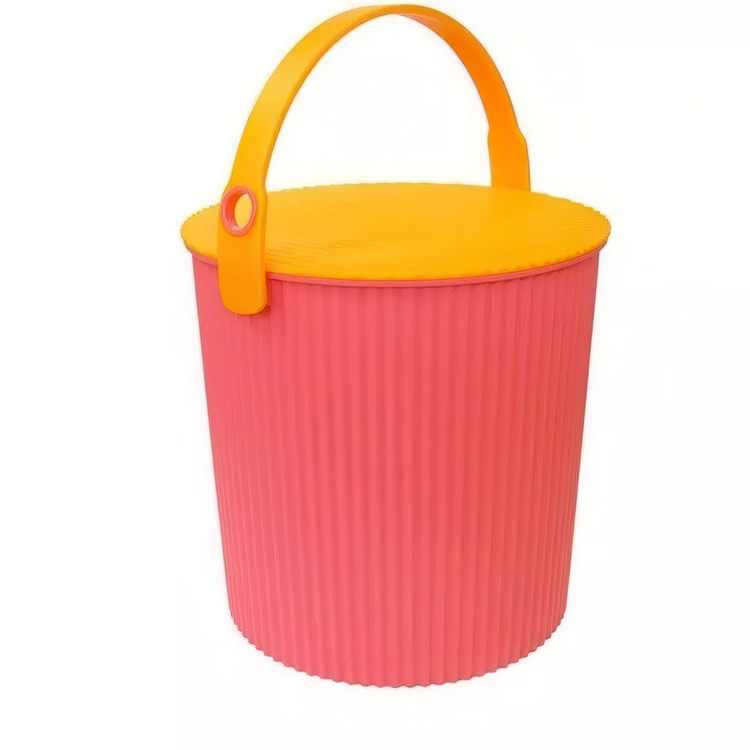 Bøtte med lokk 20L, Omnioutil, Cerise/Oransje