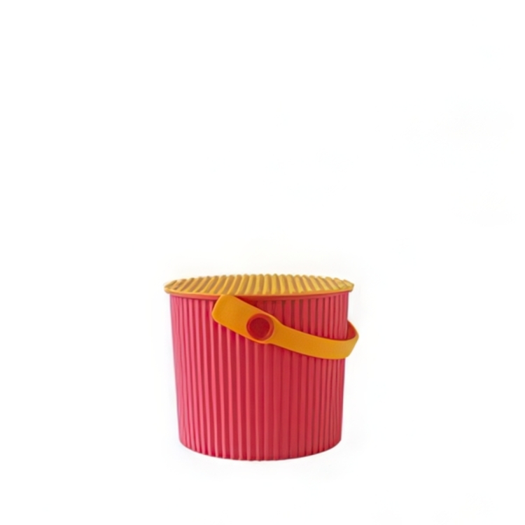 Bøtte med lokk 4L, Omnioutil, Cerise/Oransje