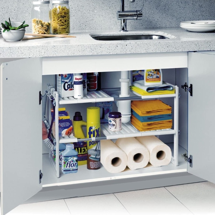 Justerbar oppbevaringshylle under vasken, 41-70 cm