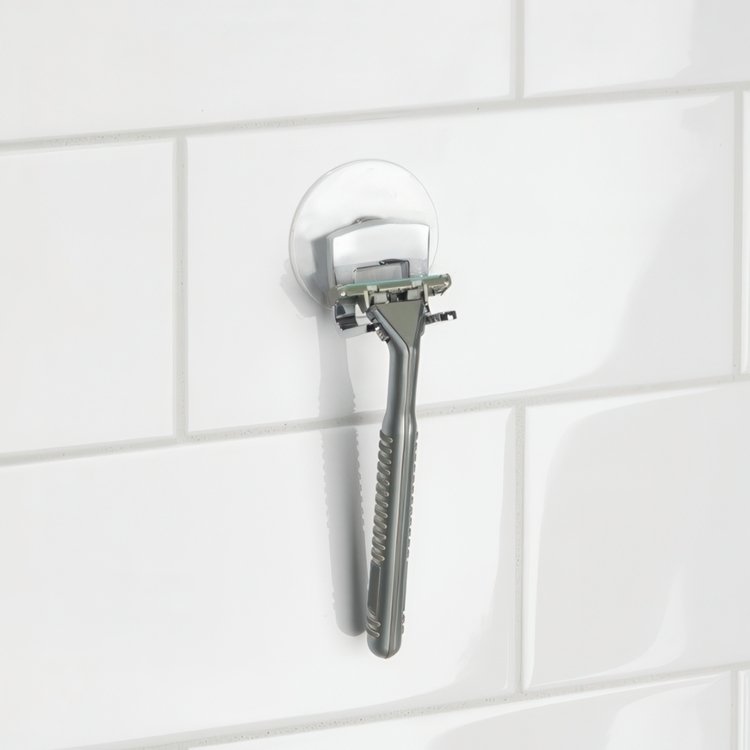 Barberhøvelholder med sugekopp, krom