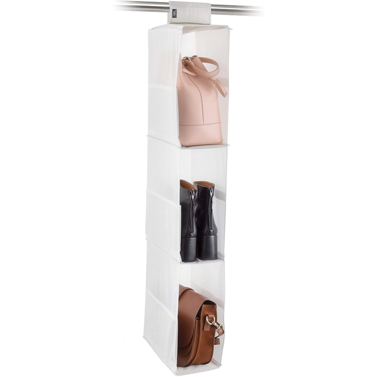 Hengende garderobe med flyttbare hylleplan