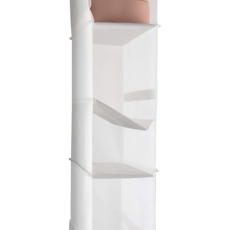 Hengende garderobe med flyttbare hylleplan