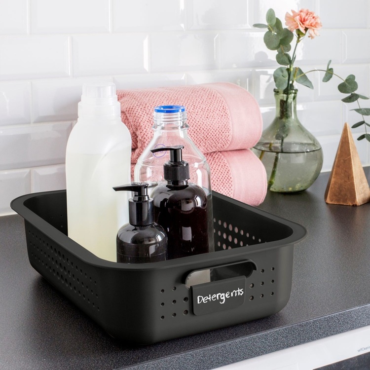 Oppbevaringskurv i resirkulert plast 6L, SmartStore, Grå